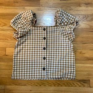 Madewell gingham button down top